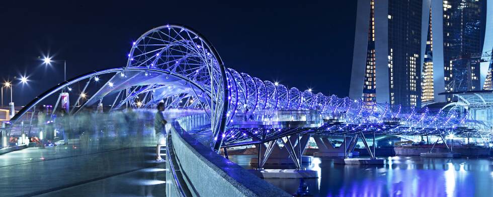 Мост Helix Bridge в Сингапуре